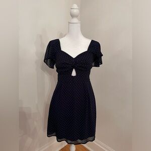 Navy ROW A Polk a Dot Dress Women size SM